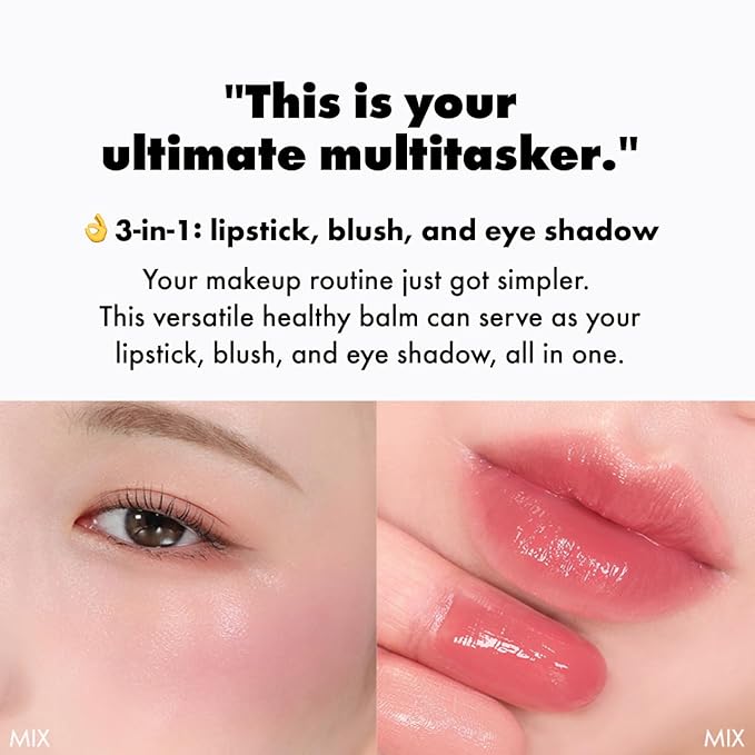 Amuse SEOUL Lips and Cheeks Healthy Balm 05 FIG BALM | Moisturizing, Glossy, Creamy Texture, Lightweight, Dewy Finish, Natural-looking Color, K Beauty Makeup, Vegan (1.5g / 0.05 oz)