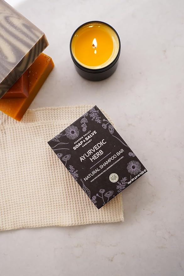Chagrin Valley Soap & Salve Ayurvedic Organic Shampoo & Body Wash Soap Bar - Nurtures Dandruff & Dull Hair - Sulfate Free Shampoo - Sustainable, Vegan Handmade Soap – 5.6 oz Women & Mens Soap Bar 3PK