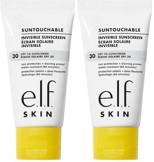 e.l.f. SKIN Suntouchable Invisible SPF 35, Lightweight, Gel-based Sunscreen For A Smooth Complexion, Doubles As A Makeup Primer, Vegan & Cruelty-Free, Packaging May Vary (Pack of 2)