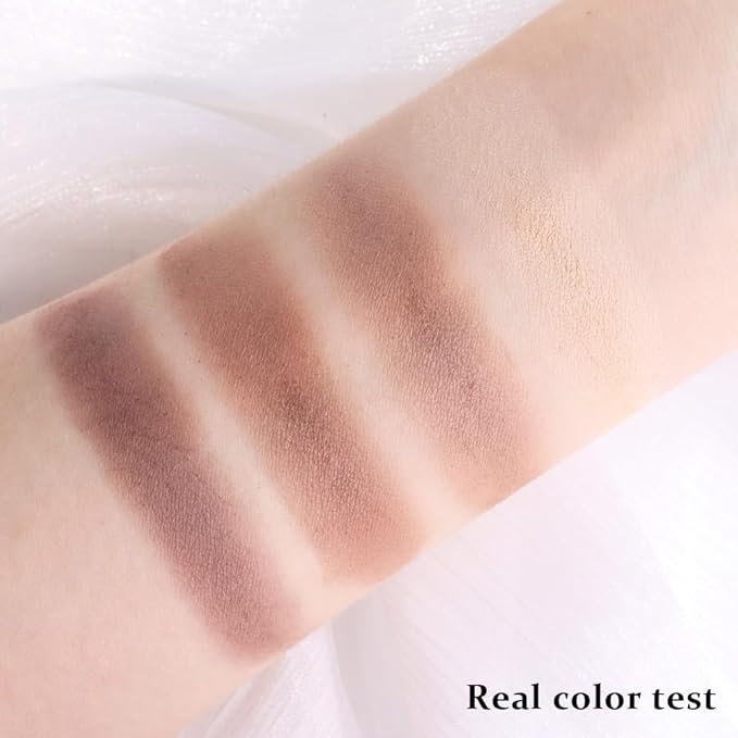 Nude Taupe Brown 4Colors Eyeshadow Makeup Palette with Mirror,Natural Neutral Powde Eye Shadow Palettes for Older Women,Long Lasting Naturing-Looking,Lightweight Eye Makeup Kit Travel Size,Vegan
