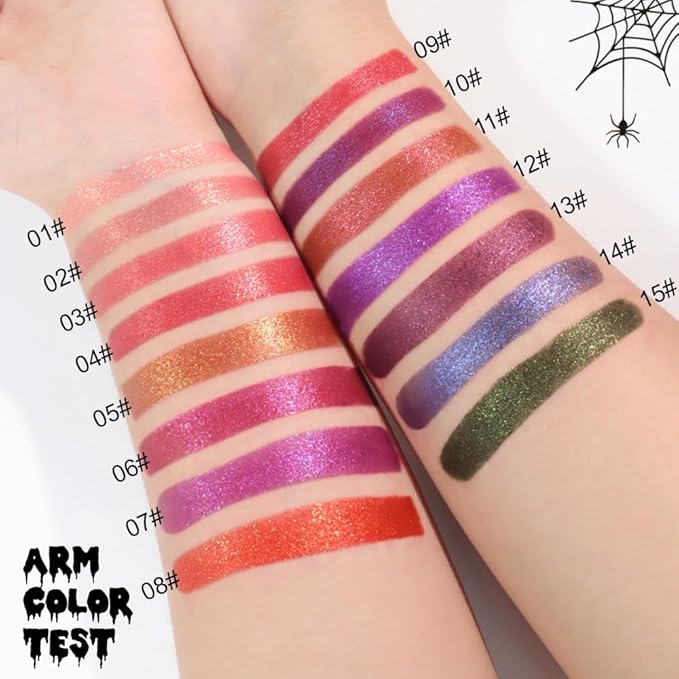 Kaely Glitter Metallic Lipstick Makeup, Shimmer Metallic Lipsticks for Women, High Pigmented Lip Gloss Long Lasting Waterproof Smudge Proof, Vegan & Cruelty-Free, 10