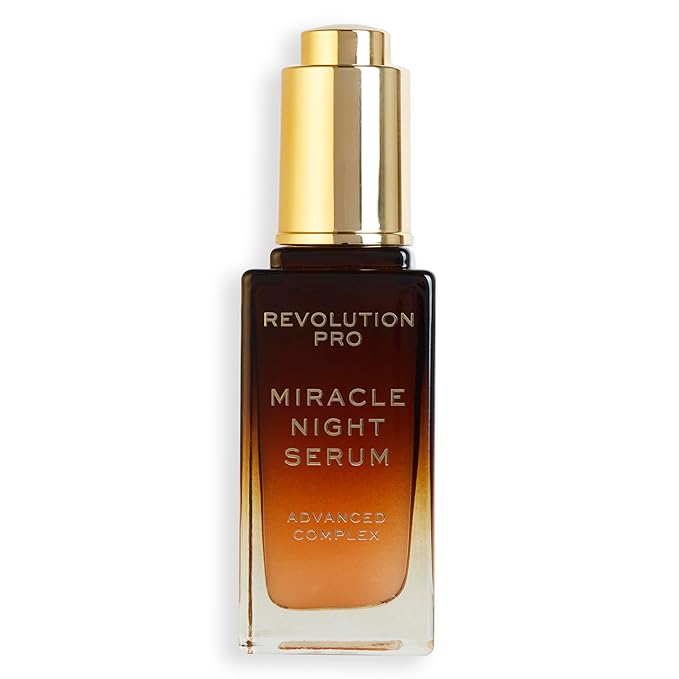 Revolution Pro Miracle Night Rescue Serum Advanced Complex, Overnight Face Serum, Smooths & Plumps Skin with Hyaluronic Acid & Peptides, 1 oz