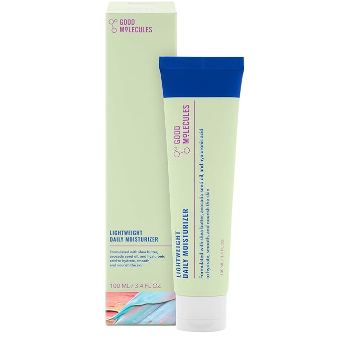 Good Molecules Lightweight Daily Moisturizer Face Cream – 100 ml / 3.38 fl oz - Non-Greasy Facial Moisturizer Face Lotion with Shea Butter & Hyaluronic Acid