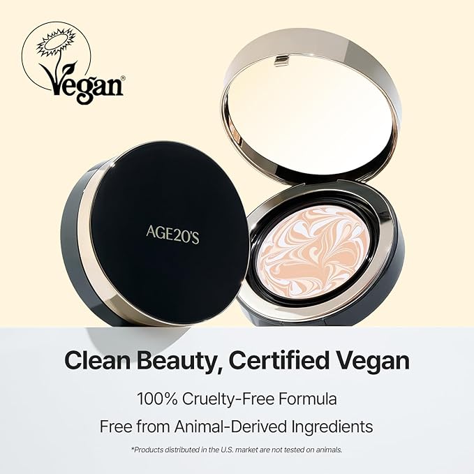 [Vegan] AGE20'S Signature Essence Pact | Pack of 1 | 35N CAPPUCCINO | Korean Cushion Foundation | Cream Foundation, Dewy & Glow Finish, Natural Coverage, SPF 50+