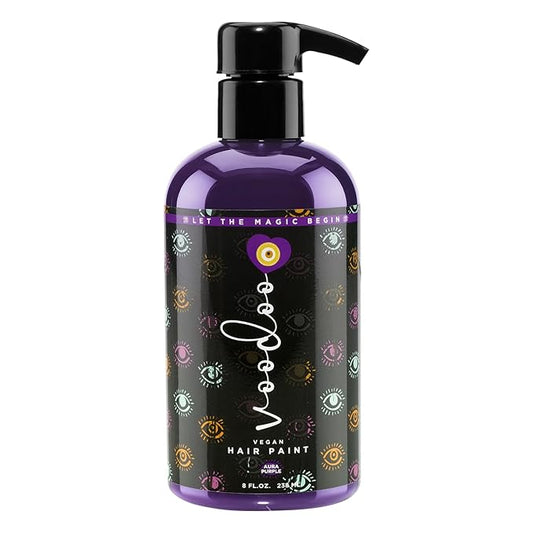 MOEHAIR VOODOO Purple Hair Paint (Aura), 8 Oz | Vegan & Cruelty-Free Purple Hair Dye | Ammonia, Sulfate & Paraben-Free | Vivid & Bright Intermixable Temporary Hair Color