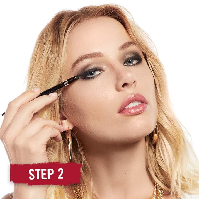 Rimmel London Exaggerate Waterproof Eye Definer Eyeliner,Highly Pigmented,Long-Wearing,Built-In Smudger,212,Rich Brown,0.01oz,(Pack of 2)