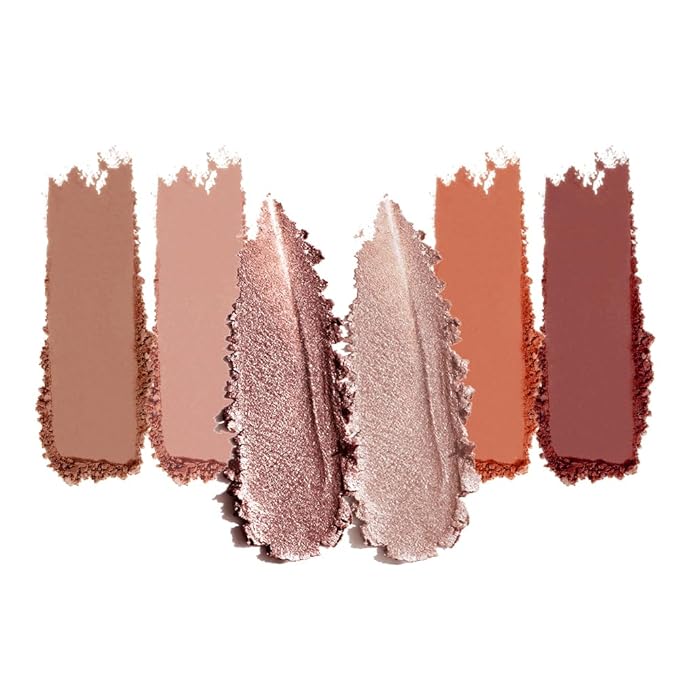 6-Color Shimmer Matte Eyeshadow Palette, Neutral Nude Diamond Sparkle Shades, Highly Pigmented Blendable Waterproof Long-Lasting Eye Makeup, Silky Smooth Pearl Finish, Ideal for Friends-A12#