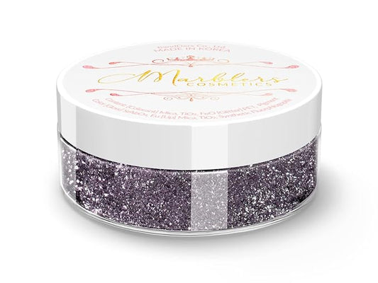 MARBLERS Chunky Natural Mica Powder [Ash Lilac Pearl] 0.11oz (3g) | Highly Pigmented | Non-Toxic, Vegan, Cruelty-Free | Eyeshadow, Body Butter, Nail Polish, Nail Art | Party, Body, Face Makeup