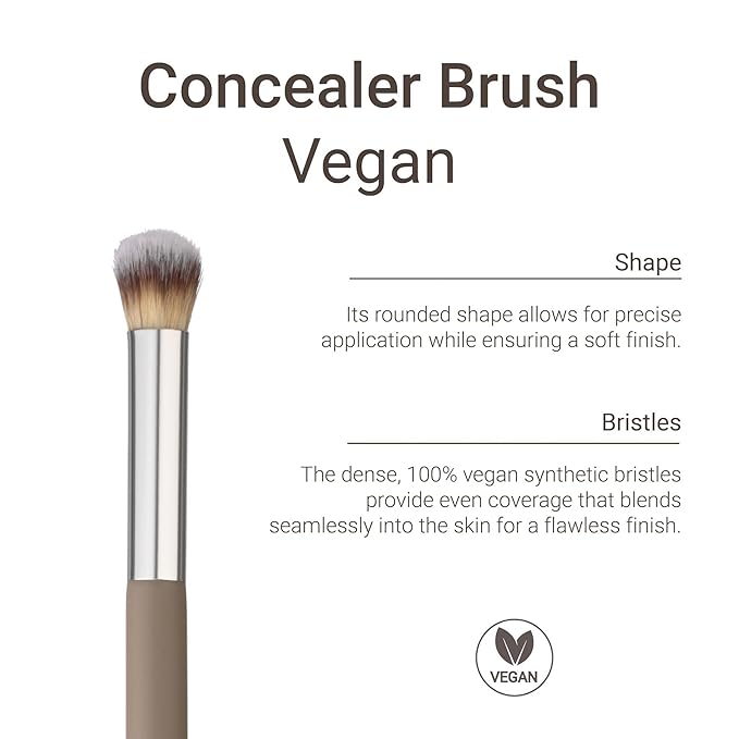 Sandstone Scandinavia Concealer Brush – Precision Makeup Brush for Seamless Concealer Application – Ultra-Soft Vegan Bristles – Cruelty-Free