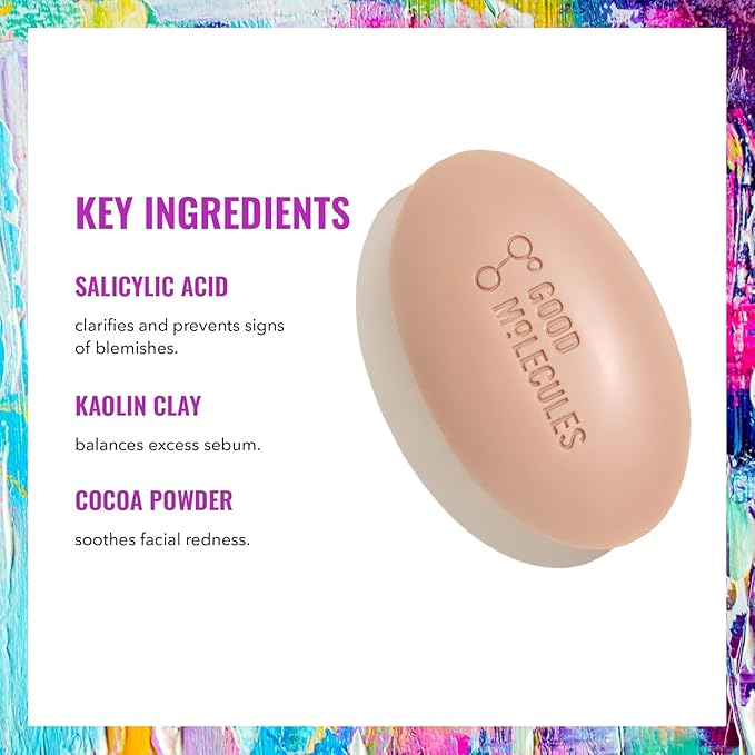 Good Molecules Clarify and Cleanse Bar Pack 2 – 89 g / 3.15 oz Each | Soap Free Face & Body Cleansing Bar with Salicylic Acid (BHA)