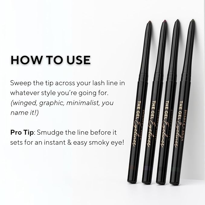 Shades By Shan The Gel Eyeliner, Long-Lasting Smudge-Proof Formula, Vegan, Brown Sugar