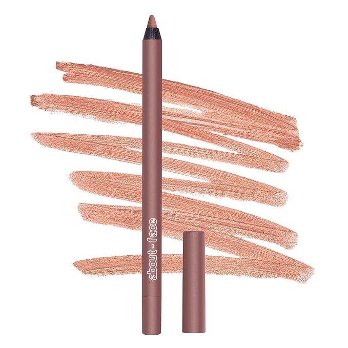 about-face Matte Fix Lip Pencil Cradled – Long-Wear, Creamy Matte Lip Liner with Hyaluronic Acid & Vitamins C & E – Vegan, Cruelty-Free, Clean Beauty – 0.042 oz (Rose Beige)