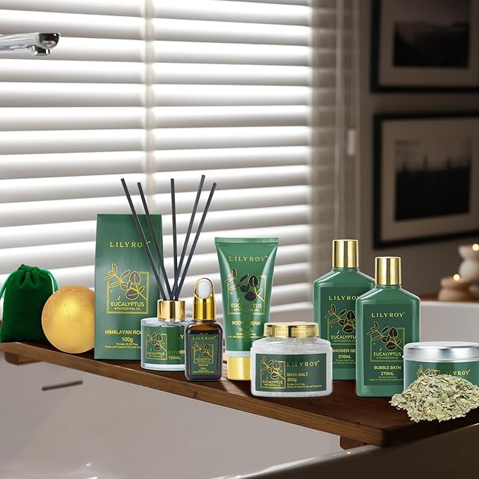 Mothers Day Gifts Basket for Women - 15-Piece Premium Eucalyptus Bath Gift Set for Men- Spa Kit, Ideal for Birthday, Valentines Day, Fathers Day, Christmas, Perfect for Holidays Self Care