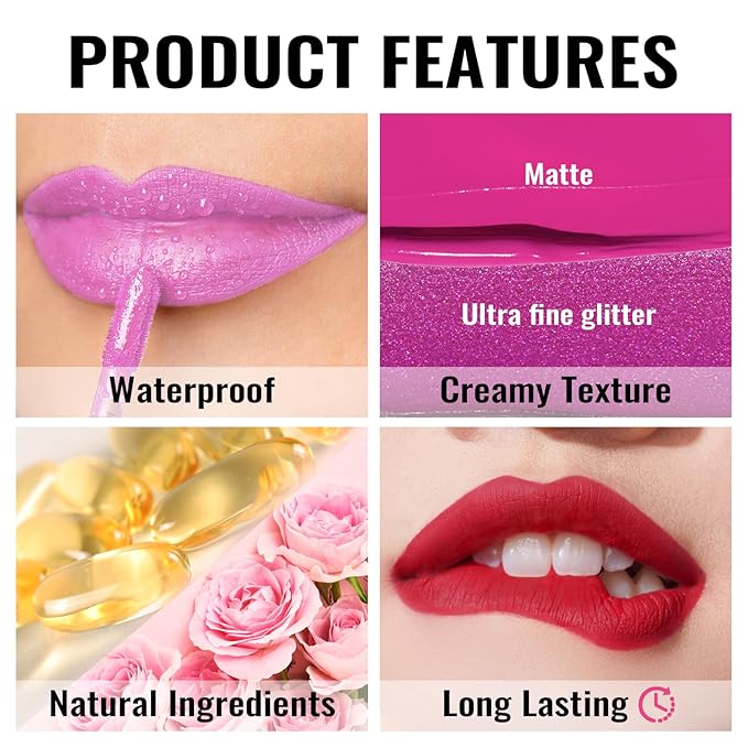 Oulac Dark Red Lipstick Matte for Women, Long Lasting Lipsticks Smudgeproof Dark Liquid Lipsticks, Waterproof Lip Stain, No Transfer, Vegan & Cruelty-Free M18