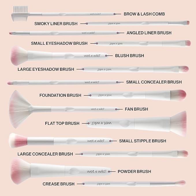 wet n wild Eyebrow and Liner Brush, Soft Fibers, Pack of 3 | Flat Angled | Ultra-Thin Precision