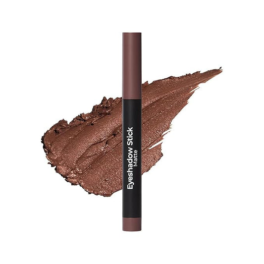 MCoBeauty Eyeshadow Stick - Chocolate - Creamy Matte Eye Crayon with Built-In Sharpener - Multi-Use Cream Eye Shadow Stick & Eyeliner, Highly Pigmented Blendable Vegan Eye Makeup