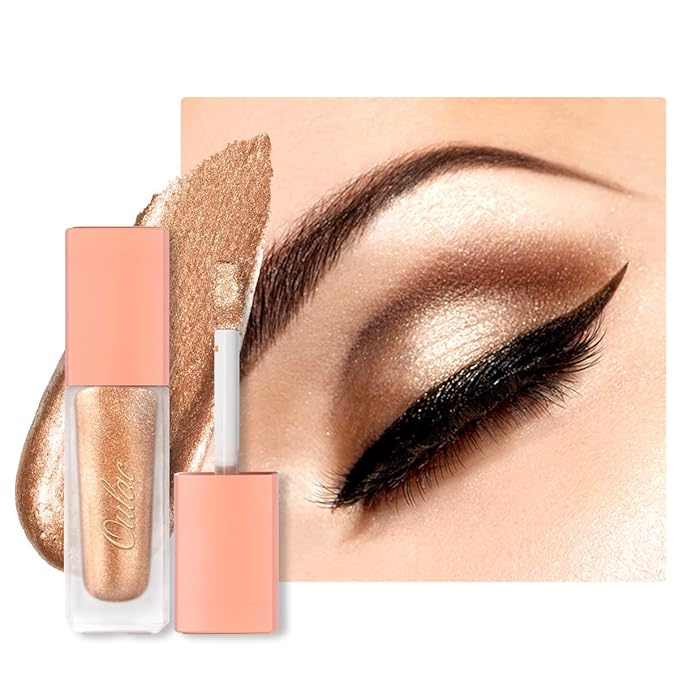 Oulac Liquid Glitter Eyeshadow Liquid Eyeshadow Metallic Shimmer Liquid Eyeliner Non-sticky One-Swipe Coverage with Quick-Drying Crease-resistant Formula.Vegan & Cruelty-Free.(09)