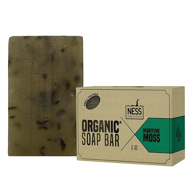 Ness Mens Soap Bar - Maritime Moss Scent, Natural Soap For Men With Organic Ingredients, Mens Bar Soap With Essential Oils, Moisturizing Bar Soap For Men, Handmade In The USA, Cruelty Free, Vegan