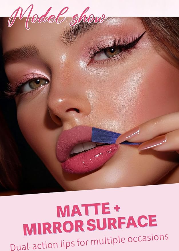 Double-Ended Peel-Off Lip Liner & Gloss Tint – Long-Lasting Hydrating Lip Color, Smudge-Proof & Kiss-Proof Gloss Duo for Plump Shiny Lips (02 Honey Nude)