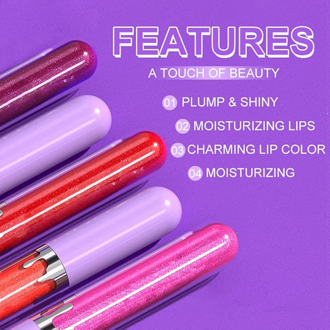 Glitter Liquid Lip Gloss,Coral Shimmer Lipstick, Waterproof Shimmer Lip Stain Lip Glaze, High Shine Long Lasting Shiny Lip Color Makeup 06#