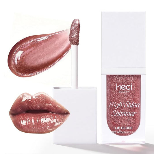 MAKEUP Glitter Lip Gloss –Nourishing and Hydrating with High-Shine Glimmer Finish & Sheer Wash Of Color, Chocolate Scent, Non-Sticky, Vegan & Cruelty-free, Mauve, 0.21 fl oz