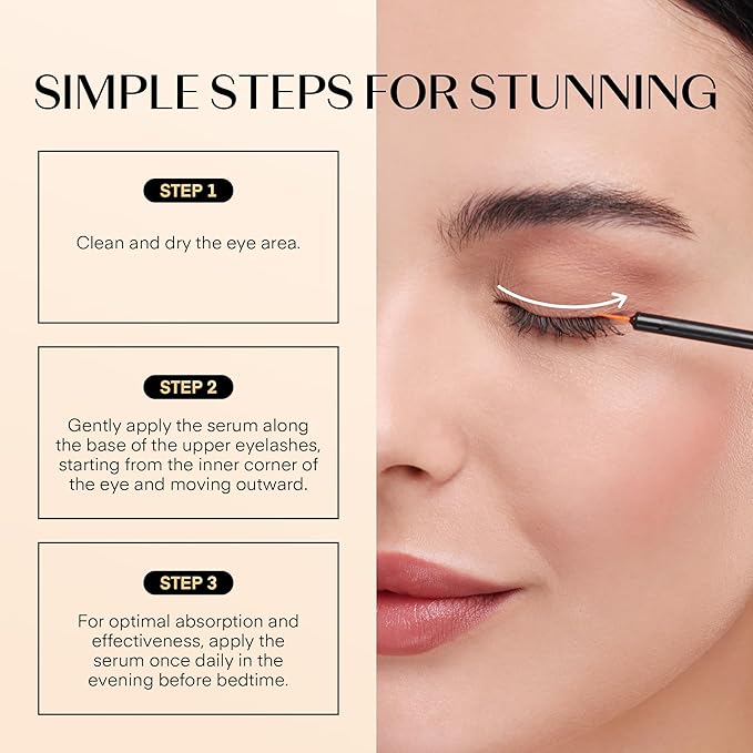 Lash Serum for Eyelash Growth - Lash Enhancer for Thicker Longer and Fuller Eyelashes - Advanced Natural Formula Vegan & Cruelty-Free 0.17 Fl Oz