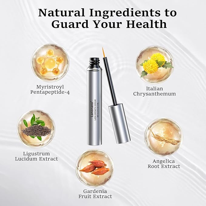 Lash Serum, Eyelash Growth Serum, Eyelash Rapid Growth, Vegan & Cruelty-Free, 0.1 Fl Oz (3ml)