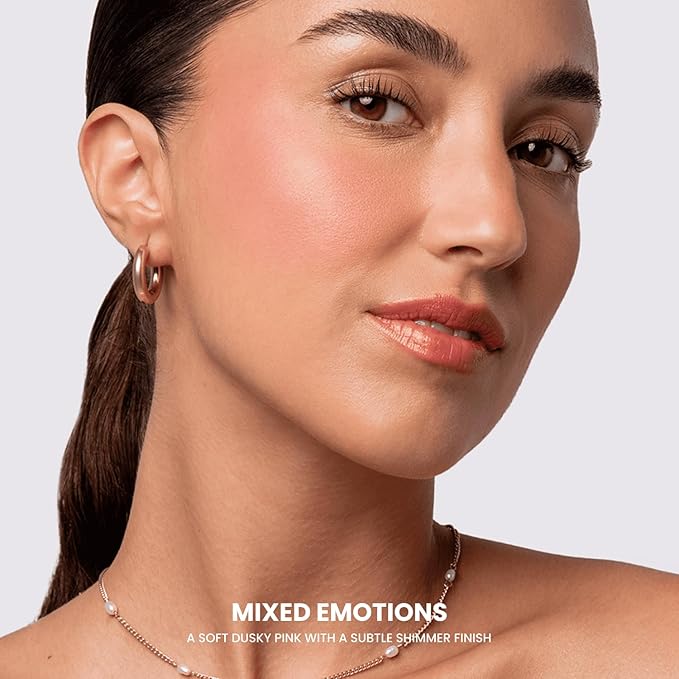 Phase Zero Makeup Powder Blusher | "Mixed Emotions" - 6.7g / 0.24 oz. | Pigmented, Buildable, Lightweight Powder Blush for a Radiant, Healthy, Natural Glow. Versatile Shades | Pink - Shimmer finish.
