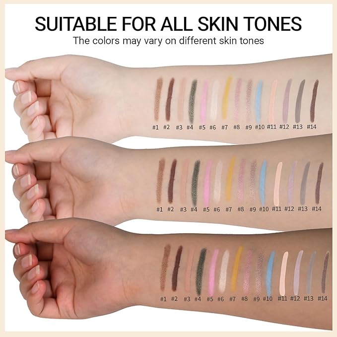 Erinde Waterproof Cream Eyeshadow Stick, Cool Taupe Brown Matte Eye Shadow Sticks, Cream to Powder Eyeshadow Crayon, Buildable & Blendable Long-Lasting Eye Shadow Stick, Vegan & Cruelty-Free, 13