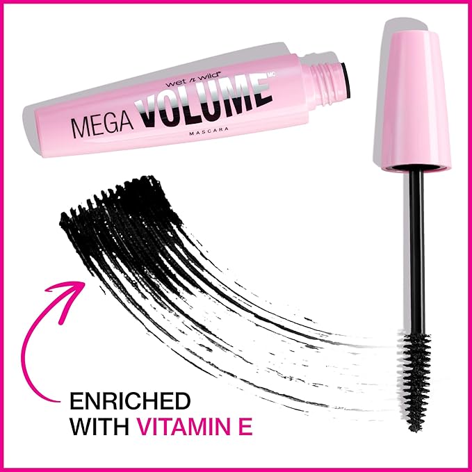 wet n wild Mascara Mega Volume Mascara, Very Black, 0.21 Ounce (Pack of 2)