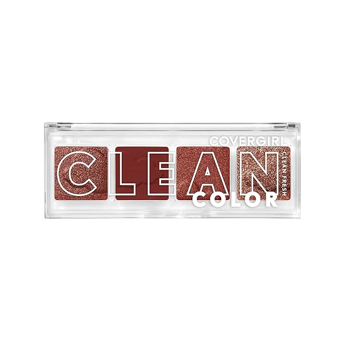 COVERGIRL Clean Fresh Clean Color Eyeshadow Palette, Shimmer Finish, Vegan Formula - Candlelit Burgundy, 4g (0.14 oz)