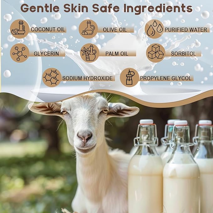 2lb Glycerin Soap Base - Scented Melt and Pour Soap Base for DIY Crafting, Easy to Cut, Vegan and Cruelty-Free, Moisturizing and Gentle on Skin, Perfect for Soap Making Supplies (Goat Milk, 2 Pound)