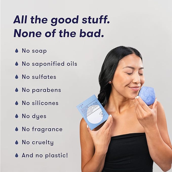 HIBAR - Hydrate Solid Body Wash Bar - Moisturize & Quench - Snow mushroom and hyaluronic acid - Daily Use & Sensitive Skin - Plastic, Paraben & Soap-Free - Vegan - Vanilla + Blue Orchid 2 PACK