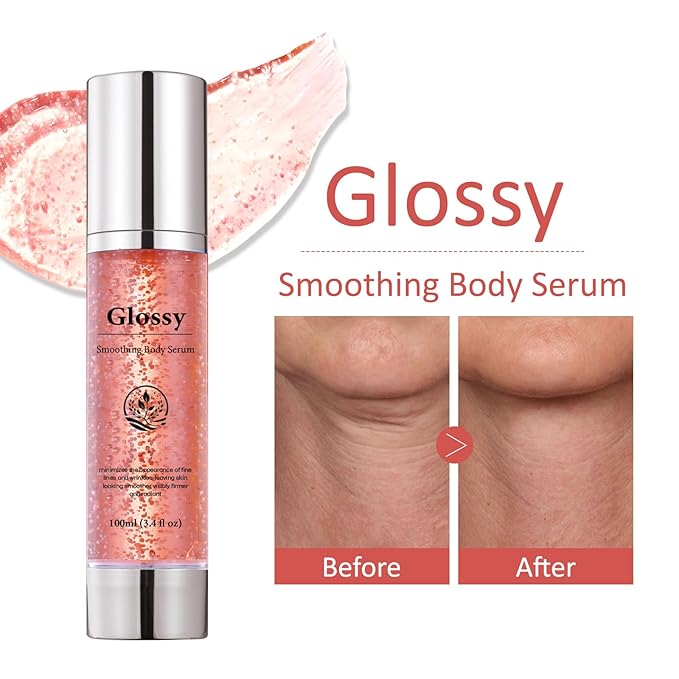 Glossy Smoothing Body Serum for Neck & Body – Hydrating Firming Gel with Niacinamide, Peptides & Hyaluronic Acid – Improves Skin Texture, Lightweight Vegan Formula – 100ml (1)