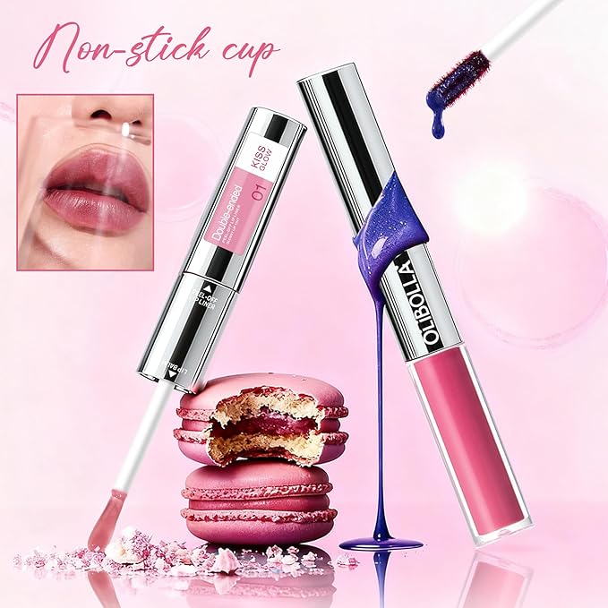 Double-Ended Peel-Off Lip Liner & Gloss Tint – Long-Lasting Hydrating Lip Color, Smudge-Proof & Kiss-Proof Gloss Duo for Plump Shiny Lips (04 Mocha Glow)