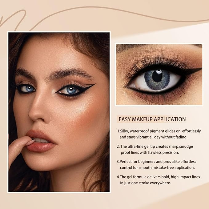 New 12 Pcs Black Eyeliner Pencil Gel Eyeliner Pen with Retractable and Waterproof Eye Liner for Bold and Defined Eye Liner（Black）