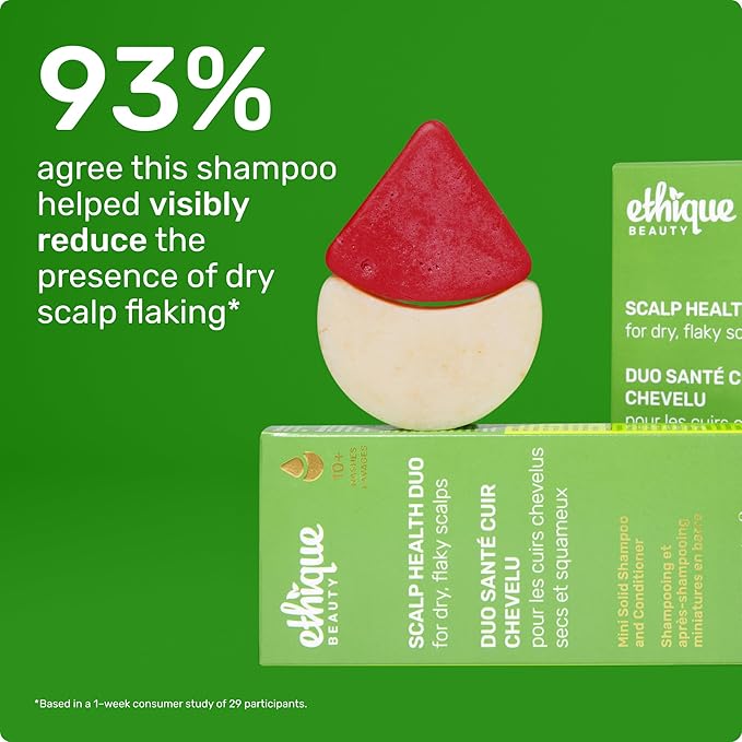 Ethique Beauty Mini Sampler Solid Shampoo & Conditioner Bar Set - Scalp Health Shampoo for itchy, dry, flaky scalps with Oatmeal - Plastic-Free, Cruelty-Free, Vegan - Travel Size - 2 Pack