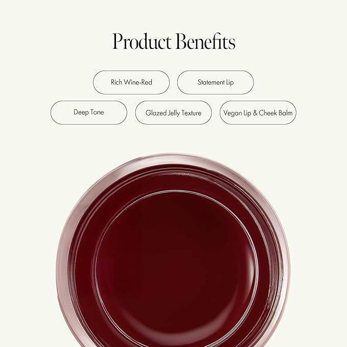 anillO Velvet Wine Glow Balm - Hydrating & Moisturizing Lip Balm and Blush for Cheeks with Peptide Complex, Cacao Butter and Volufiline - Lightweight, Buildable, Vegan Korean Skin Care (5g, 0.18 oz)