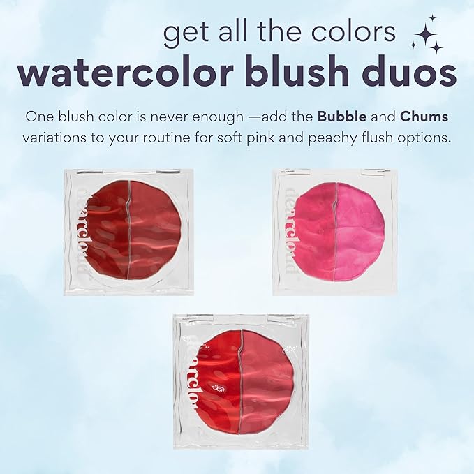 dearcloud Dewy Hydration Watercolor Blush Duo – Putty – liquid blush for cheeks with niacinamide and aloe vera – Korean beauty makeup (.35 oz)