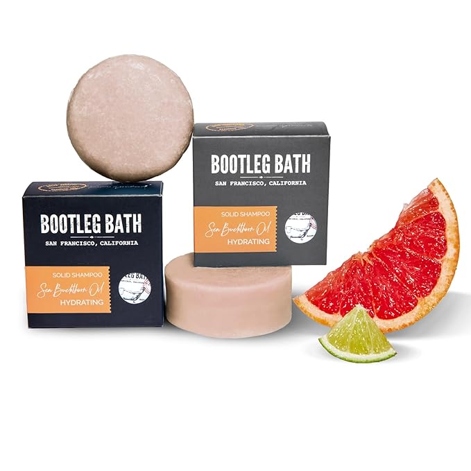 Hydrating Shampoo and Conditioner Bar with Sea Buckthorn Oil and Aloe Vera Extract, Vegan, Sulfate-Free, Phthalate-Free, Paraben-Free, Eco Friendly, 2.2 oz bar