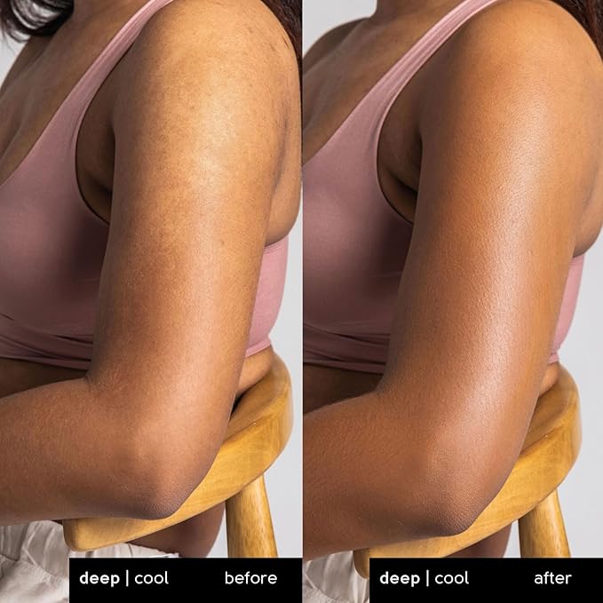Tinge Body Makeup, Water & Transfer Resistant, Medium Coverage Cream, Lasts Up to 48 Hours, For All Skin Types, Fragrance Free, Vegan, American Made, 3.38 Fl Oz. - Deep Neutral