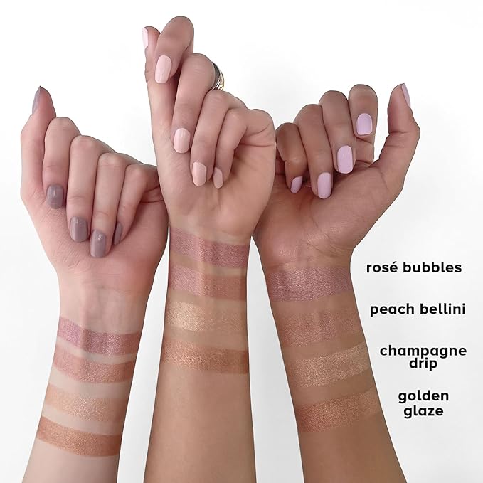 Lottie London Cheeky Glow in Champagne Drip, Liquid Blush & Sheer Highlighter, Buildable Formula Infused with Hyaluronic Acid, Vegan & Cruelty-free