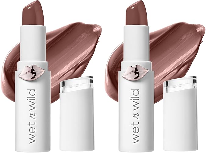wet n wild Mega Last High-Shine Lipstick | Pink Mad for Mauve | Pack of 2