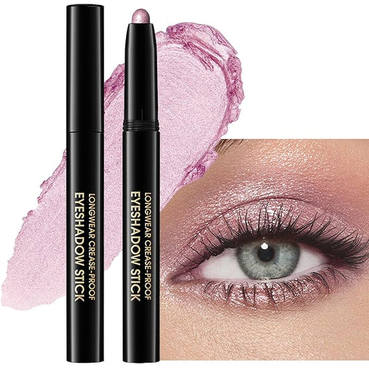 Eyeshadow Stick Shimmer Eye Brightener Pencil Cream Eye Shadow Eyeliner Pencil Crayon,High Pigmented Blendable Waterproof Long-Lasting Highlighter Stick Makeup,Vegan&Cruelty-Free,#8-Fancy