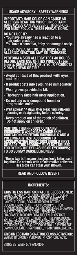 Kristin Ess Hair Gloss in Bittersweet Dark Brunette - 4 Wk Semi Permanent Hair Color for Women - Dark Brown Color Depositing Conditioner & Toner for Vibrant Color + Shine - Hair Dye Glaze - Vegan