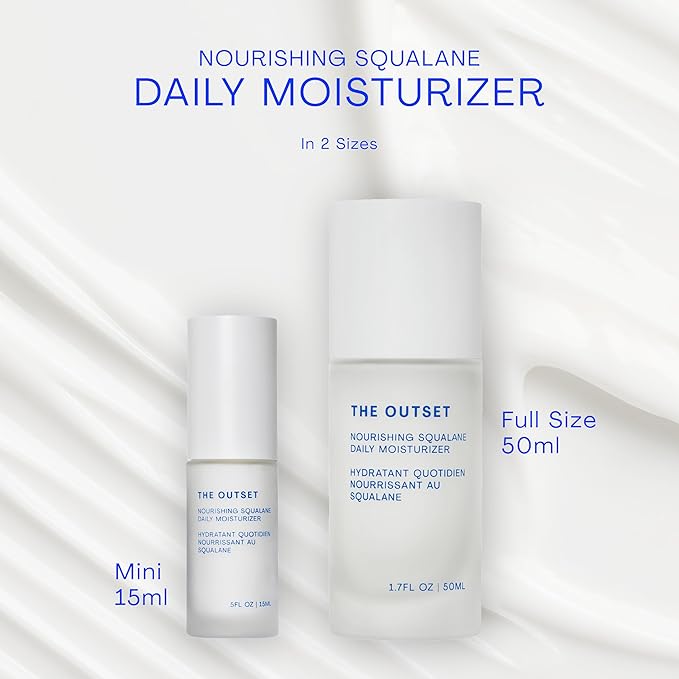 The Outset Squalane Daily Face Moisturizer, Hydrating Barrier Repair Face Cream, Non-Comedogenic, Fragrance-Free, Gluten Free Clean Vegan Facial Moisturizer for Sensitive & All Skin Types – 1.7 fl oz