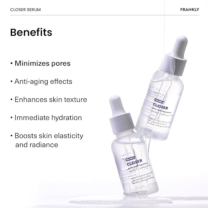 FRANKLY Pore-Perfecting Duo: Closer Serum & AHA 8.05 Toner | Skincare Gifts | Pore Minimizer, Anti-Aging, Glycolic Acid & Peptide Formula | Smooth Texture & Radiance | Korean Skin Care Set