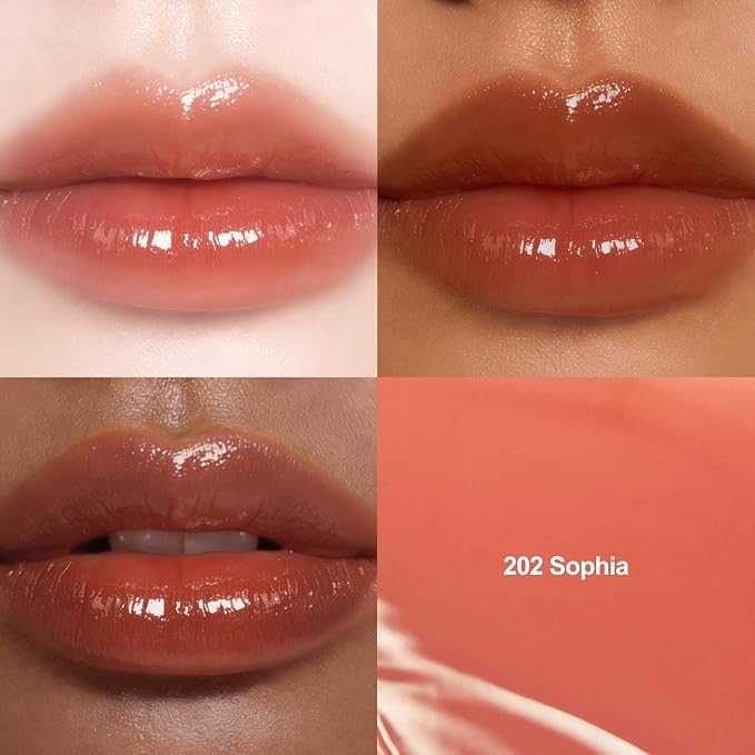 DINTO Blur-Glowy Lip Tint - Glossy Finish, Hydrating, Long Lasting, Lightweight Texture, Non-Sticky, Vegan & Cruelty-Free, K beauty (202 Sophia, 0.11 fl.oz)