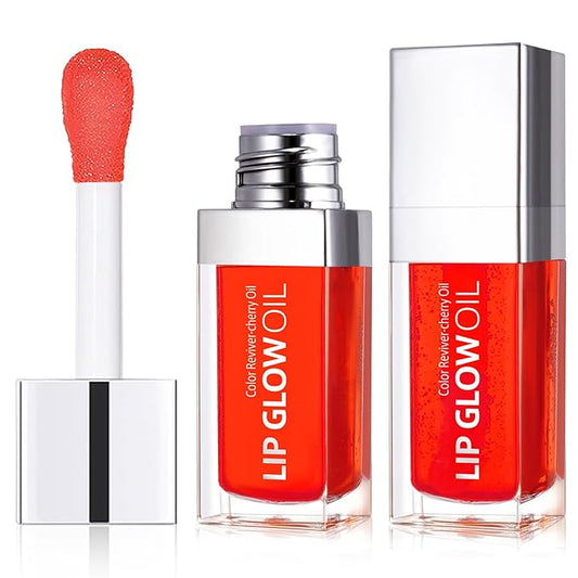 sefudun Lip Glow Oil-Moisturizing Lip Gloss -Hydrating Lip Glow Oil Long Lasting Waterproof Lip Tint Set Lip Stain (CHEERY)
