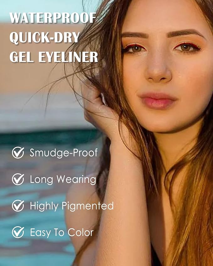 Silver Glitter Gel Eyeliner Pencil Waterproof, Metallic Retractable Cream Smooth Eye Liner Pencils, Long Lasting Waterline Hypoallergenic Precision Eyeliner Pencil, Smudge-Proof Makeup for Women-02